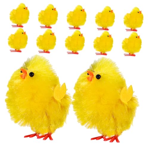 HEALSOPTHY 12 Stück Osterdeko-küken Ostereierfüller Osterverzierung Partyspielzeug Für Küken Lustiges Küken Ostern Chemiefaser Und Kunststoff Yellow von HEALSOPTHY