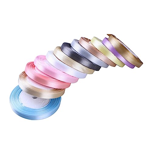 HEALSOPTHY 12 Stück Satinband Teiliges Yards Verschiedenen Farben für Dekoration Geschenkverpackung Hochzeiten Bastelarbeiten und DIY Projekte Hochwertigem Polyester Gefertigt von HEALSOPTHY