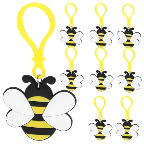 HEALSOPTHY 12 Stück Schlüsselanhänger mit Niedlichem Bienen anhänger Kompakt und Leicht Modisches Accessoire für Taschen Geldbörsen Rucksäcke Praktische und Stilvolle Zufällige Farbe von HEALSOPTHY