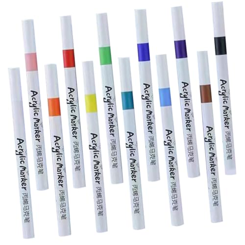 HEALSOPTHY 12 Stück Teiliges Acrylfarben Marker Schnelltrocknende Vielseitige Paint Marker für Keramik DIY Kunsthandwerk von HEALSOPTHY