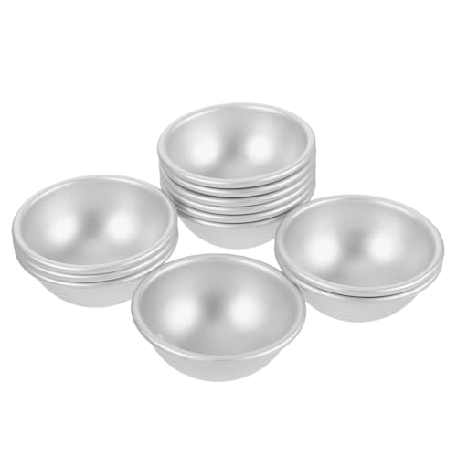HEALSOPTHY 12 Stück Teiliges DIY Aluminium Halbkreis Formen für Handgemachte Badekugeln und Desserts Einfach zu Reinigen für Zuhause oder Professionellen Einsatz Geeignet von HEALSOPTHY