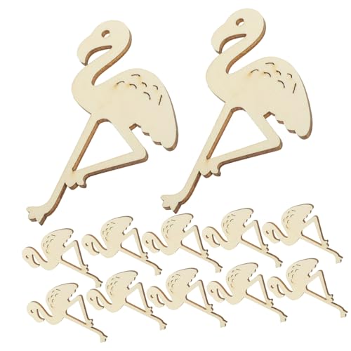 HEALSOPTHY 12 Stück Teiliges Flamingo holz dekor Handgeschnittene Holzstücke Langlebige DIY bastelornamente Glatte Oberfläche Zubehör für Kreative Kunstprojekte Kindergeburtstage Hochzeiten von HEALSOPTHY