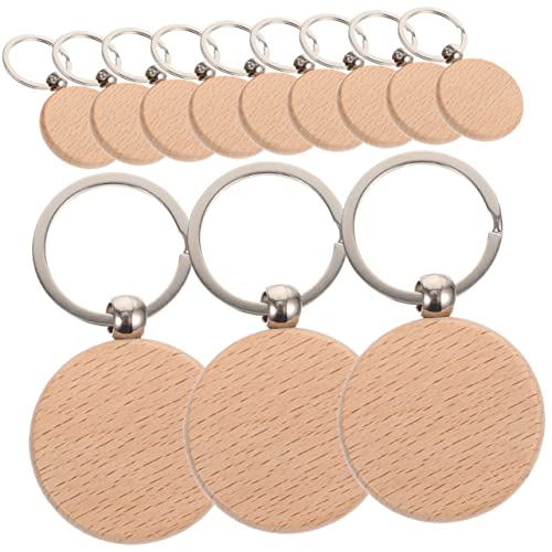 HEALSOPTHY 12 Stück Teiliges Holz Schlüsselanhänger Blanko zum Bemalen und Gravieren Kleine DIY Holzschlüsselringe als Kreative Bastel und Geschenkidee Naturbelassen Beschriftbar als von HEALSOPTHY
