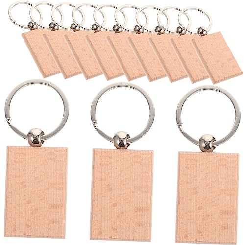 HEALSOPTHY 12 Stück Teiliges Holz Schlüsselanhänger Rohlinge zum Gravieren Glatte DIY Holz Schlüsselringe Leicht und Langlebig Personalisierbar für Geschenke Namensschilder Taschenanhänger von HEALSOPTHY