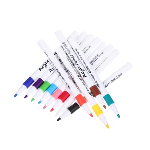 HEALSOPTHY 12 Stück Teiliges Marker Schnell Trocknend Wasserbasierte Filzstifte Vielseitig für Papier Glas Keramik Plastik Leichte Sichere Abs materialien für DIY malprojekte von HEALSOPTHY