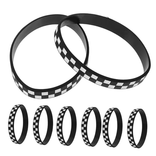 HEALSOPTHY 12 Stück Teiliges Silikonarmband Karierte Muster Leichtes Komfortables Racing Sports Wristband Partygeschenk für Schüler Festival Fans HEALSOPTHY 12 Stück Teiliges Silikonarmband Karierte Muster Leichtes Komfortables Racing Sports Wristband Partygeschenk für Schüler Festival Fans von HEALSOPTHY