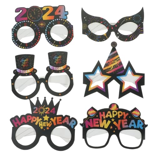 HEALSOPTHY 12 Stück Teiliges Silvester Party Brillen Bunte Year Party Dekoration Leichtes Komfortables Partyzubehör für Geburtstage Tanzveranstaltungen und Festlichkeiten von HEALSOPTHY