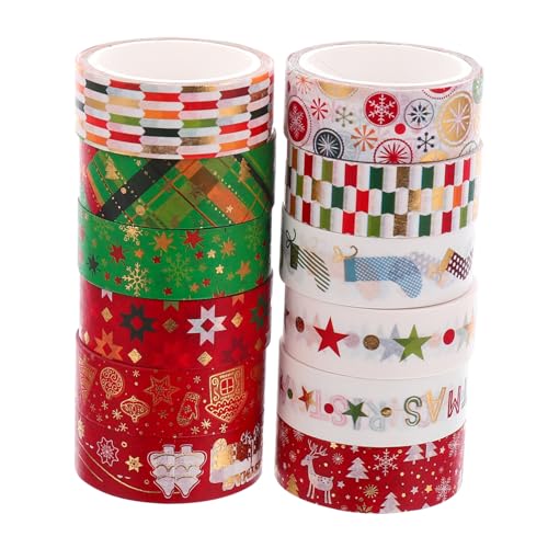 HEALSOPTHY 12 Stück Teiliges Washi Tape mit Weihnachtlichen Mustern Dekoratives DIY Klebeband Selbstklebend Leicht Ablösbar Vielseitig für Scrapbooking Planer und Geschenkverpackungen HEALSOPTHY 12 Stück Teiliges Washi Tape mit Weihnachtlichen Mustern Dekoratives DIY Klebeband Selbstklebend Leicht Ablösbar Vielseitig für Scrapbooking Planer und Geschenkverpackungen von HEALSOPTHY