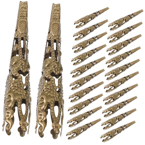 HEALSOPTHY 120 Stück Teiliges Trompetenblumen Perlenkappen aus Metall Leichte Schmuck Endkappen für DIY Armbänder Halsketten Filigrane Abstandsperlen für Schmuckherstellung und Kreative von HEALSOPTHY