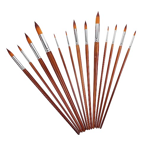 HEALSOPTHY 13 Stück Teiliges Pinselset Farbige Nylonborsten Wasserfarben Pinsel Flexibel mit Starker Wasseraufnahme für Aquarell Malerei Anfänger und Profi Maler von HEALSOPTHY