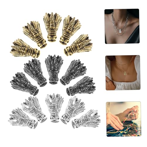 HEALSOPTHY 15 Stück Teiliges Drachenkopf abstandsperlen Langlebiger Zinklegierung DIY Schmuckperlen für Armbänder Halsketten Ohrringe Kreative Drachenform für Bastelarbeiten und von HEALSOPTHY