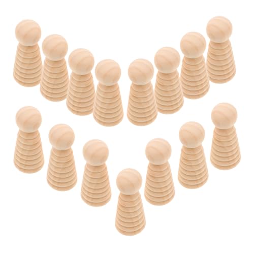 HEALSOPTHY 15 Stück Teiliges Holz Puppen zum Bemalen Naturbelassene Kleine Holzfiguren für DIY Bastelprojekte Robuste Holz Steckpuppen für Puppenhäuser Tischdekoration Geschenkgestaltung von HEALSOPTHY