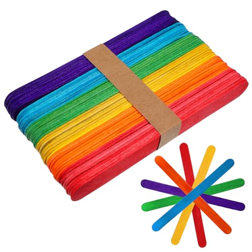 HEALSOPTHY 150Stücke Holz Bastelstöcke für DIY Projekte Umweltfreundliche Glatte Eisstäbchen ohne Splitter für Schulprojekte Kinderhandwerk und Designs von HEALSOPTHY
