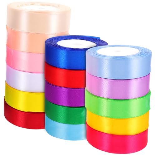 HEALSOPTHY 16 Rollen Teiliges Bunte Geschenkband aus Polyester Glänzend Farbintensiv Vielseitig Einsetzbar für Geschenkverpackung Blumensträuße Party und DIY Dekorationen HEALSOPTHY 16 Rollen Teiliges Bunte Geschenkband aus Polyester Glänzend Farbintensiv Vielseitig Einsetzbar für Geschenkverpackung Blumensträuße Party und DIY Dekorationen von HEALSOPTHY