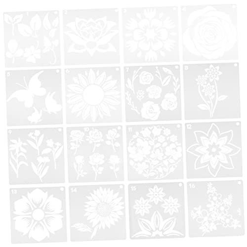 HEALSOPTHY 16 Stück Sonnenblumen-Vorlage Und Bausatz Blühen klein Zeichnung schablonen für wandbemalung schablonen für wandmalerei Blumen Schablonen Handwerkskunst Schablone das Haustier von HEALSOPTHY