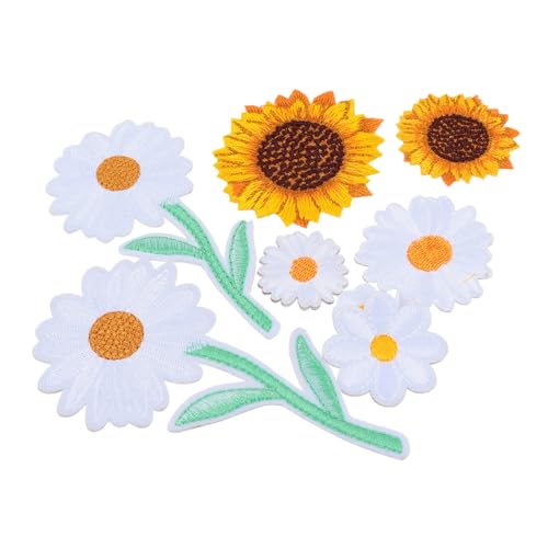 HEALSOPTHY 16 Stück Teiliges Daisy Stickerei Patch mit Sonnenblumen Aufnäher zum Aufbügeln DIY Kleidung Dekoration und Reparatur Selbstklebend Verschiedene für Gestaltung von HEALSOPTHY