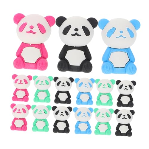 HEALSOPTHY 16Stücke Cartoon Panda Radiergummis für Kreatives für Malerei und Raumdekoration Kinderspielzeug und Zufällige Farben Schule von HEALSOPTHY