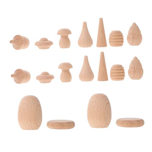 HEALSOPTHY 18 Stück Teiliges DIY Holzspielzeug aus Naturbelassenem Holz Sichere Bastelmaterialien mit Glatten Kanten für Kreatives Bemalen Graffiti und Holzfiguren Gestaltung Vielseitig für von HEALSOPTHY