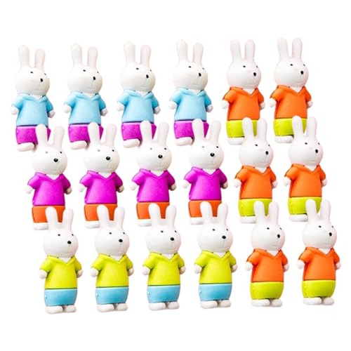 HEALSOPTHY 18 Stück Teiliges Kaninchen Radiergummi aus Sicherem Gummi Farbenfrohe Radiergummis als Schülerpreise Kleine Tier Ornamente für Kindergeburtstag und Zufällige Zufällige Farbe von HEALSOPTHY