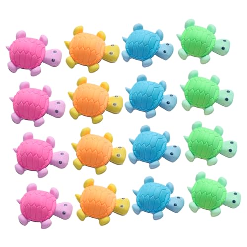 HEALSOPTHY 18 Stück Teiliges Schildkröten Radiergummis für Kreative Cartoon formen Leicht und Tragbar aus Hochwertigem Tpr material Geschenk für Schüler und Kindergarten Zufällige Farbe von HEALSOPTHY