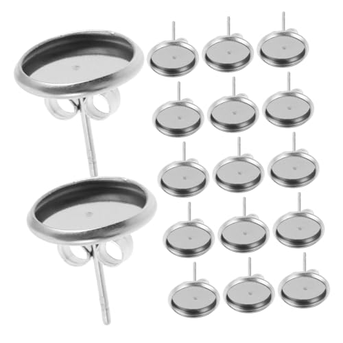 HEALSOPTHY 180 Stück Teiliges Edelstahl Runde Cabochon Lünetten DIY Schmuckrohlinge Widerstandsfähig Poliert Robust für Elegante Ohrstecker Herstellung und Geschenke von HEALSOPTHY