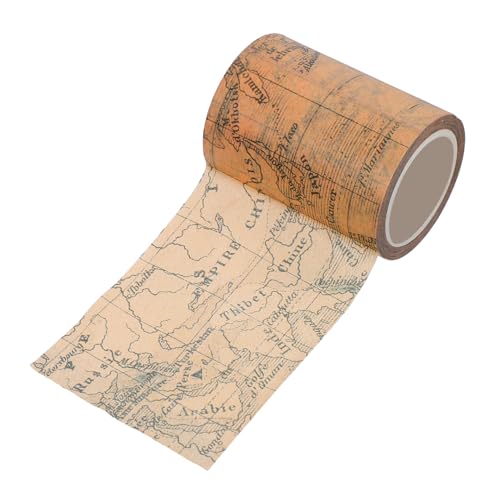 HEALSOPTHY 1Rolle DIY Washi Tape Weltkarte und Dekoratives Klebeband für Bastelprojekte Journaling und Scrapbooking Hochwertiges Leicht Abreißbares Design von HEALSOPTHY