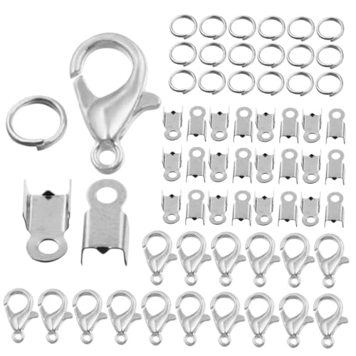 HEALSOPTHY 1Satz DIY Schmuckzubehör Set Hummerverschlüsse und Sprungringe für Armbänder und Ohrringe Handgefertigte Schmuckprojekte und Reparaturen von HEALSOPTHY