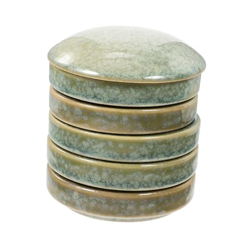 HEALSOPTHY 1Satz Keramikfarbenpaletten Lagige Aquarellmischpalette für Künstler Stapelbar Langlebig und Praktisch für Wasserfarben für DIY Projekte und Überall von HEALSOPTHY