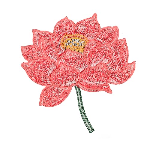 HEALSOPTHY 1Stück Ethnische Bestickte Applikation Lotus Tuch Patch Retro Aufnäher für Kleidung Taschen Hüte und Mehr Langlebig und Vielseitig Einsetzbar von HEALSOPTHY
