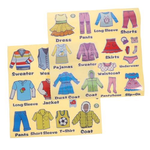 HEALSOPTHY 2 Blätter Kleidung Sortieraufkleber PVC Reflektierende Garderoben Etiketten für Kleiderschrank Organisation und Kinderzimmer Dekoration Abziehbare Aufkleber für Einfache von HEALSOPTHY