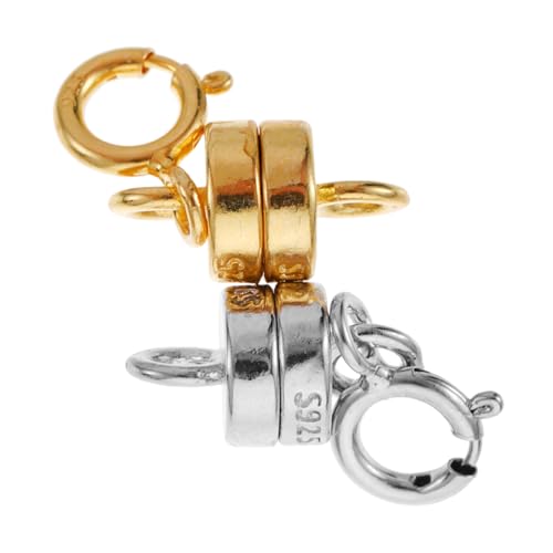 HEALSOPTHY 2 Paare Silber Verlängerungskette Magnetverschluss Schmuckverbinder für DIY Schmuckherstellung Langlebig Sicher Passend für Halsketten und Armbänder Zubehör zur Kettenverlängerung von HEALSOPTHY