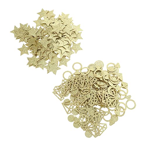 HEALSOPTHY 2 Packungen Sternen Konfetti Glänzende Fünfzackige Sterne und Diamant Ring Konfetti für Hochzeiten und Partys für Unvergessliche Feiern und Kreative Foto Requisiten von HEALSOPTHY
