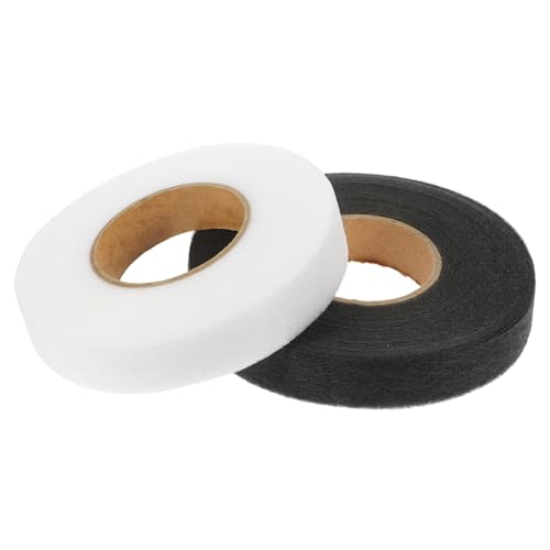 HEALSOPTHY 2 Rollen Doppelseitiges Heißschmelzendes Vliesstoff Klebeband für Textilkleber Aufbügelbares Saumband für Kleidung Schuhe Hüte Leder und Heimwerken von HEALSOPTHY