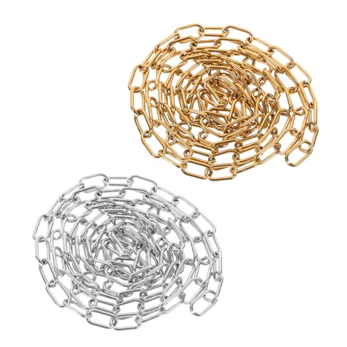 HEALSOPTHY 2 Rollen Edelstahl Gliederkette Lange Schmuckkette DIY zum Basteln Robust Langlebig für Halsketten Armbänder Schmuckherstellung Personalisierbar mit Großen O förmigen Gliedern HEALSOPTHY 2 Rollen Edelstahl Gliederkette Lange Schmuckkette DIY zum Basteln Robust Langlebig für Halsketten Armbänder Schmuckherstellung Personalisierbar mit Großen O förmigen Gliedern von HEALSOPTHY