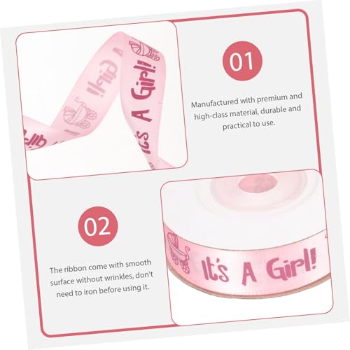 HEALSOPTHY 2 Rollen Geschenkband Taufe Satinbänder Blau Rosa Yards Bastelband Abschneidbar für Geschenkverpackung Partydeko DIY Schleifen von HEALSOPTHY