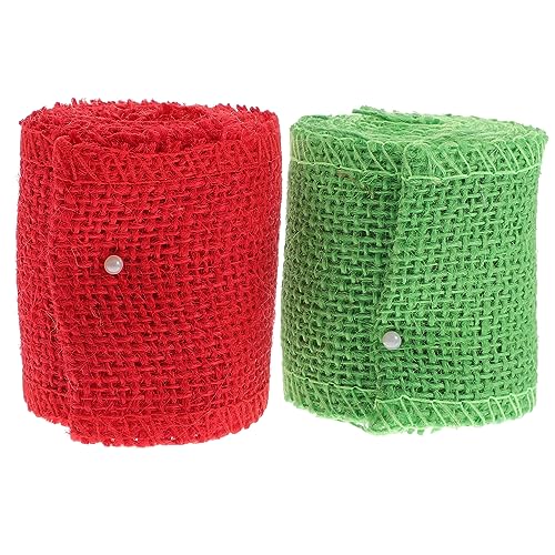 HEALSOPTHY 2 Rollen Juteschnur Bastelbänder für Diy Hochzeitsdeko Weihnachten und Partys Rote und Grüne Jute Ribbons für Bastelprojekte HEALSOPTHY 2 Rollen Juteschnur Bastelbänder für Diy Hochzeitsdeko Weihnachten und Partys Rote und Grüne Jute Ribbons für Bastelprojekte von HEALSOPTHY