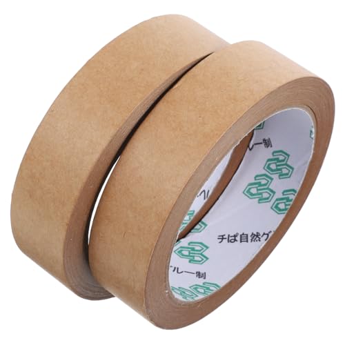 HEALSOPTHY 2 Rollen Kraftpapier Klebeband Selbstklebend Beschreibbar für Verpackung Etikettierung und Organisation Starke Haftung Vielseitig Einsetzbar von HEALSOPTHY