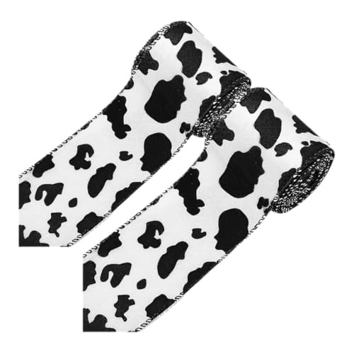 HEALSOPTHY 2 Rollen Kuhmuster Bastelbänder Diy Dekorationsband Polyester für Kranzherstellung Geschenkverpackungen und Partydekorationen Tierdruck für Bastelprojekte HEALSOPTHY 2 Rollen Kuhmuster Bastelbänder Diy Dekorationsband Polyester für Kranzherstellung Geschenkverpackungen und Partydekorationen Tierdruck für Bastelprojekte von HEALSOPTHY