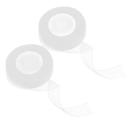 HEALSOPTHY 2 Rollen Organza Geschenkband Transparente Seidige Schleifenband für Geschenkverpackung DIY Basteln Blumensträuße Dekoration Reines Weiß Farbige HEALSOPTHY 2 Rollen Organza Geschenkband Transparente Seidige Schleifenband für Geschenkverpackung DIY Basteln Blumensträuße Dekoration Reines Weiß Farbige von HEALSOPTHY