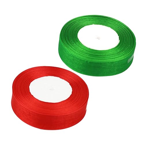 HEALSOPTHY 2 Rollen Yards Transparentes Chiffon Geschenkband für Diy Bastelarbeiten und Weihnachtsdekorationen Rot und Grün HEALSOPTHY 2 Rollen Yards Transparentes Chiffon Geschenkband für Diy Bastelarbeiten und Weihnachtsdekorationen Rot und Grün von HEALSOPTHY