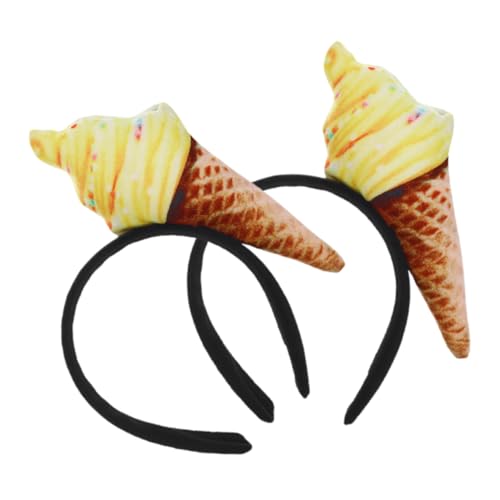 HEALSOPTHY 2 STÜCK Eiscreme kopfschmuck Leichtes Lustiges Party haarband Vielseitig Verwendbar für Make up Gesichtsreinigung und Kostüm Geeignet für Frauen Food themen events von HEALSOPTHY