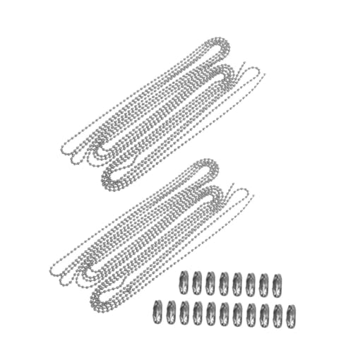 HEALSOPTHY 2 Sätze Edelstahl Kugelketten mit Verbinder Rostfrei Zuschneidbar für DIY Schmuck Schlüsselanhänger Deckenlampen und Armbänder Langlebige Glatte Bead Chain für Vielseitige von HEALSOPTHY