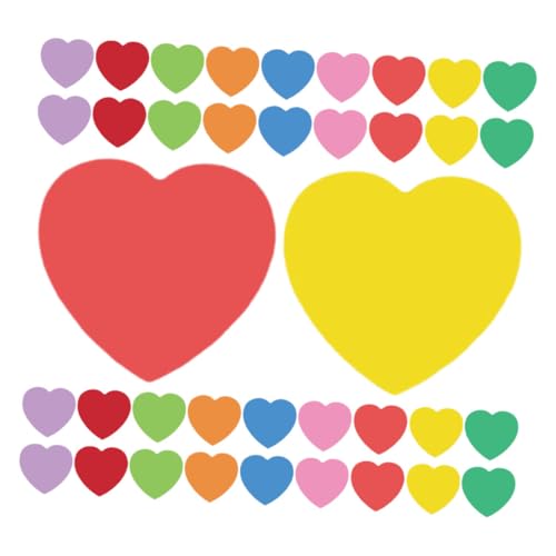 HEALSOPTHY 2 Sätze Herzförmige Papier Ausschnitte Farben Diy Bastelset für Valentinstag Klassenzimmer Dekoration Pinnwand Verschönerung Klebepunkte von HEALSOPTHY