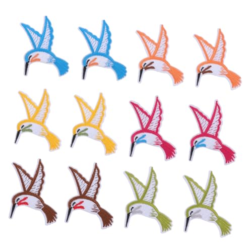 HEALSOPTHY 2 Satz Hummingbird Bestickte Aufnäher Teilig Stoffapplikationen zum Aufnähen für Jeans Taschen Kleidung DIY Textildekoration und Reparatur Waschbar Langlebig von HEALSOPTHY