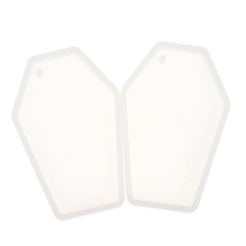 HEALSOPTHY 2 Stück DIY Epoxidharz Gießform Schlüsselanhänger Dekorative Sargform Gießformen für Anhänger Basteln von HEALSOPTHY