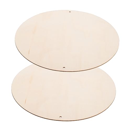 HEALSOPTHY 2 Stück Diy Holzplatten Runde Holzscheiben Unbearbeitet Bastelbedarf für Tonarbeiten Leicht Resistent gegen Verformung und Bruch für Projekte von HEALSOPTHY