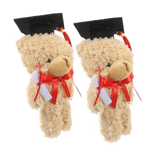HEALSOPTHY 2 Stück Dr. Bärenpuppe Plüsch-Grad-Bär Abschlussfeier Bärenpuppen Der Abschluss hat Charme Diplom-Bär geschmückter Bär zum Abschluss Stofftierbärenpuppen PP Baumwolle Light Brown von HEALSOPTHY