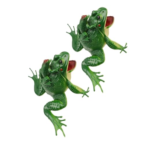 HEALSOPTHY 2 Stück Frosch mit Geräuschfunktion Realistisches Modell für Gartendekoration und Spielspaß Poolspielzeug für Feengarten für Langanhaltende Freude von HEALSOPTHY