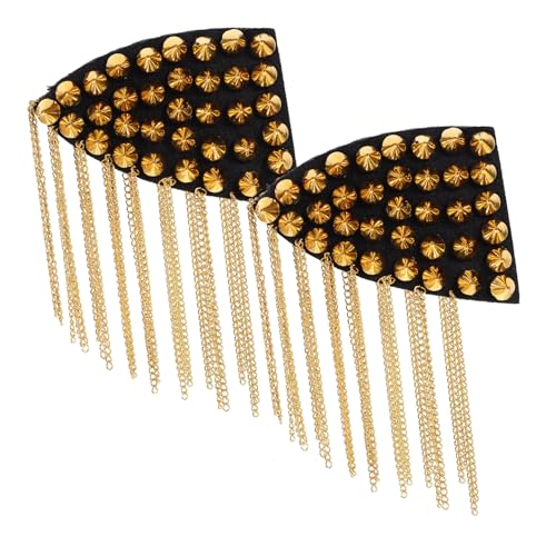 HEALSOPTHY 2 Stück Goldene Epauletten mit Quasten und Nieten Vintage Punk Schulterapplikationen für Männer Kostüm Schulterklappen Langlebige Dekoration für Kleidung und Cosplay HEALSOPTHY 2 Stück Goldene Epauletten mit Quasten und Nieten Vintage Punk Schulterapplikationen für Männer Kostüm Schulterklappen Langlebige Dekoration für Kleidung und Cosplay von HEALSOPTHY