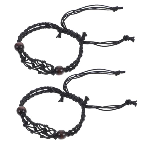HEALSOPTHY 2 Stück Handgewebte Verstellbare Kristall Armbandhalter aus Transparentem Netzgeflecht Teiliges Leichter Leerer Edelstein Käfig für DIY Schmuckherstellung Vielseitig Kombinierbar von HEALSOPTHY